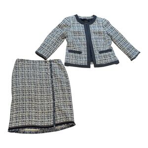 Talbots Women's Tweed Skirt Suit Set Size 6 Career Business Professional